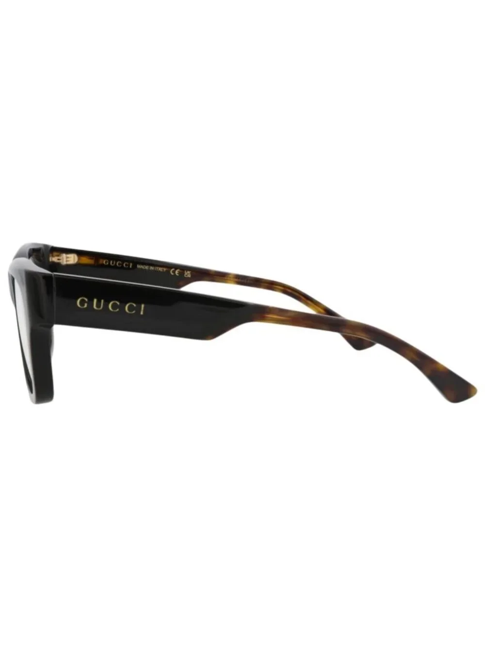 New Gucci Women's Eyeglasses Square Rectangle Recycled Acetate Frame Mens Black